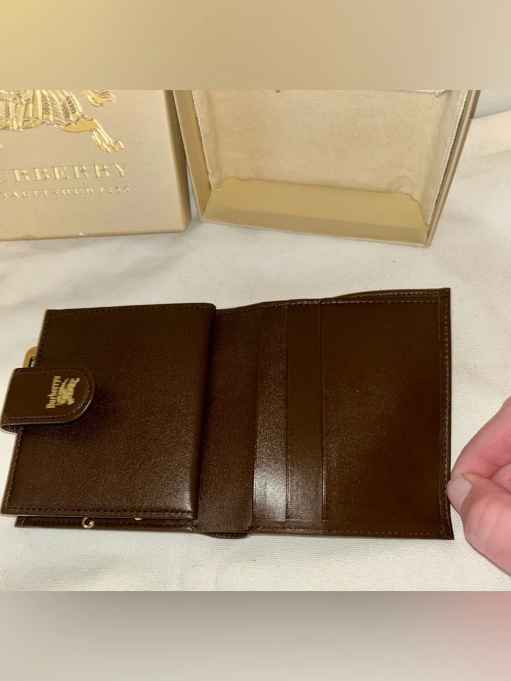 Authentic vintage Burberrys (pre-1999 logo) Nova Check wallet with Box and Dusty - Picture 4 of 8